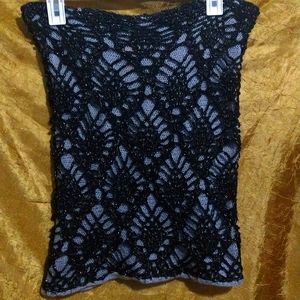 Betsey Johnson black and grey quilted short shirt